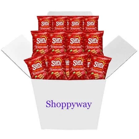 Sunchips Garden Salsa Whole Grain Chips, 1.5 Oz Bags, Pack of 12, Bundled by Shoppyway Snack Crispy Crunchy Flavor Savory Tomato, Size: 10 x 10 x 10