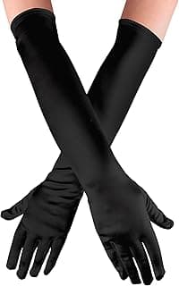 Long Opera Gloves for Women - 1 Pair Satin Tea Party Gloves - Formal 1920s Dress Compatiable Accessory