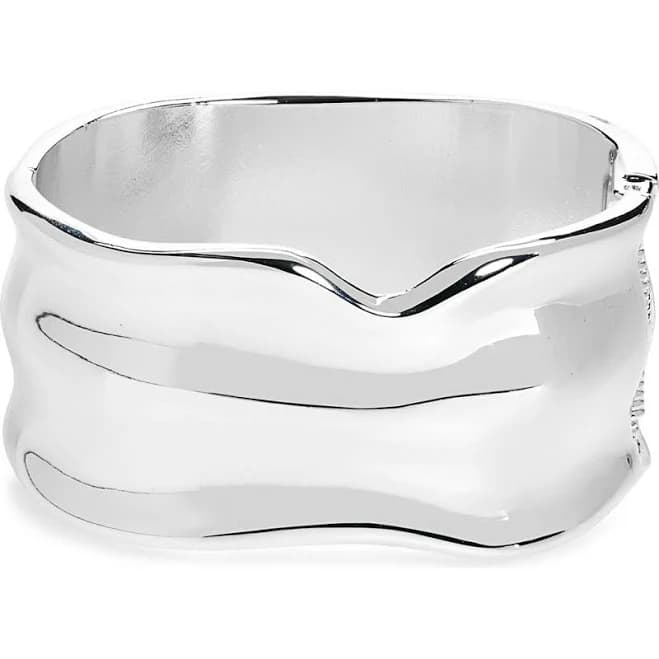Open Edit Women's Molten Wide Hinged Cuff Bracelet