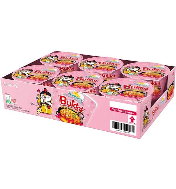 Samyang Buldak Ramen Carbonara, Spicy Chicken, 3.7 oz, 6-count