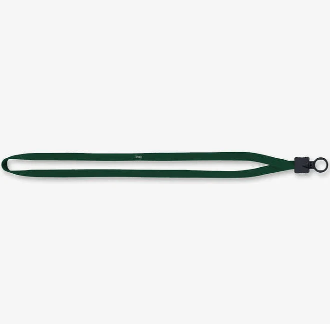 Sample - 1/2" Cotton Lanyard with Plastic O-Ring and Clamshell - Forest Green