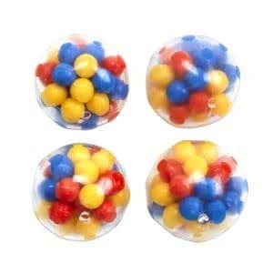 Squish Stress Balls Set of 4 - Sensory Play and Stress Relief Sensory Toy for Kids & Adults, Orb Squeeze Balls, Relieve Tension, Stress