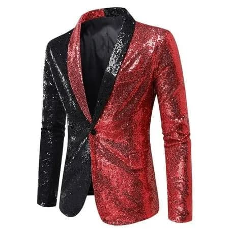 Men's Slim Fit Sequin Dinner Tux Dress Blazer