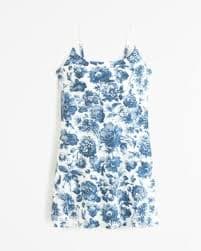 Draped Twist-Front Midi Dress In Blue For Women | Abercrombiepromo