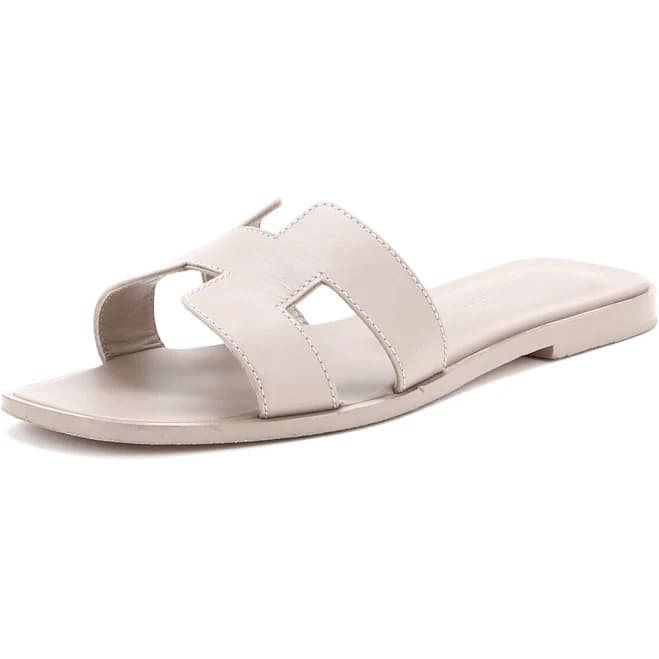 Hermes Women's Oran Sandals Leather Neutral