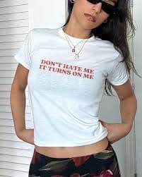 Don't Hate Me It Turns on Me Baby Tee - Retro Women's Fitted Shirt - Gift for Her for Friend - Etsy Israel