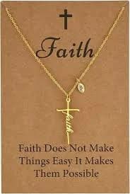 Cross Necklace Initial "A" Faith Necklace for Women - Initial Christian Jewelry