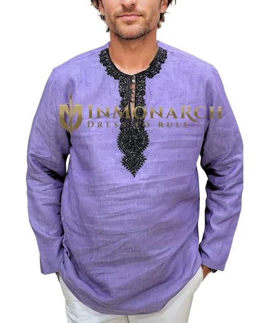 Men's Embroidered Indian Short Kurta