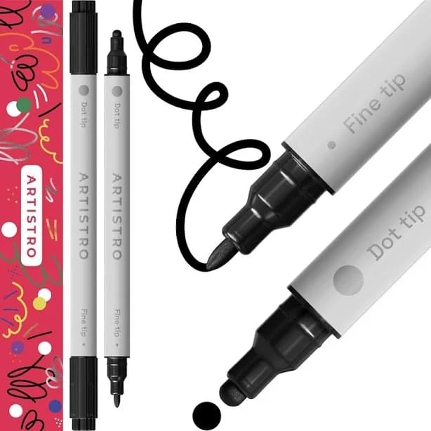 ARTISTRO 2 Black Acrylic Paint Pens