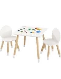 White Wooden Kids Toddler Multi-Activity Table and Chair Set
