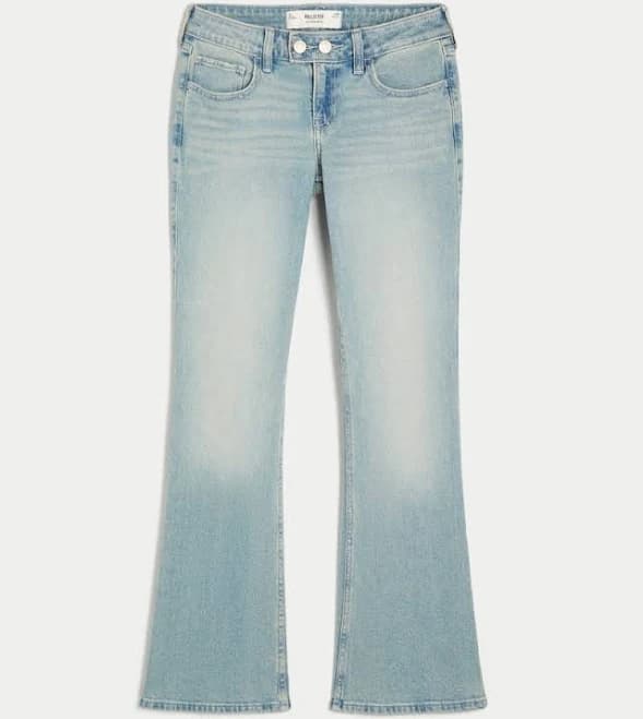 Hollister Women's Low-Rise Tab Waist Y2k Bootcut Jeans