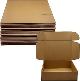 13 x 9 x 4 inch Shipping Boxes Set of 20， Brown Corrugated Cardboard Box Mailer Boxes for Packaging Small Business Shipping，Mailing Boxes Bulk for Birthday Wedding Party Book Literature Gift Giving