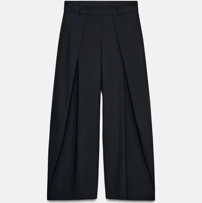 Zara Women's Wide Leg Pleated Pants