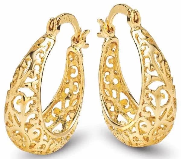 Baroque Filigree Hoop Earrings