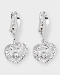 Chopard Happy Diamonds 18K White Gold Drop Diamond Earrings | Neiman Marcus