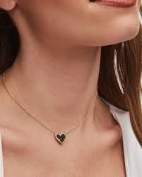 KENDRA SCOTT Ari Heart Gold Pendant Necklace in Black Drusy – Kiki's Decor & More