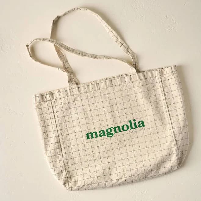 Magnolia Retro Grid Tote