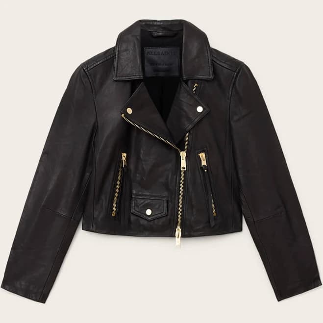 Allsaints Women's Elora Cropped Leather Biker Jacket