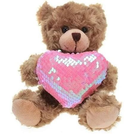 Made by Aliens Stuffed Mocha Heart Bear