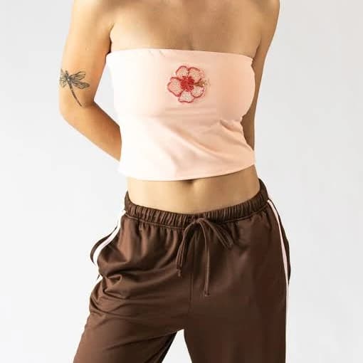 Beaded Patch Tube Top