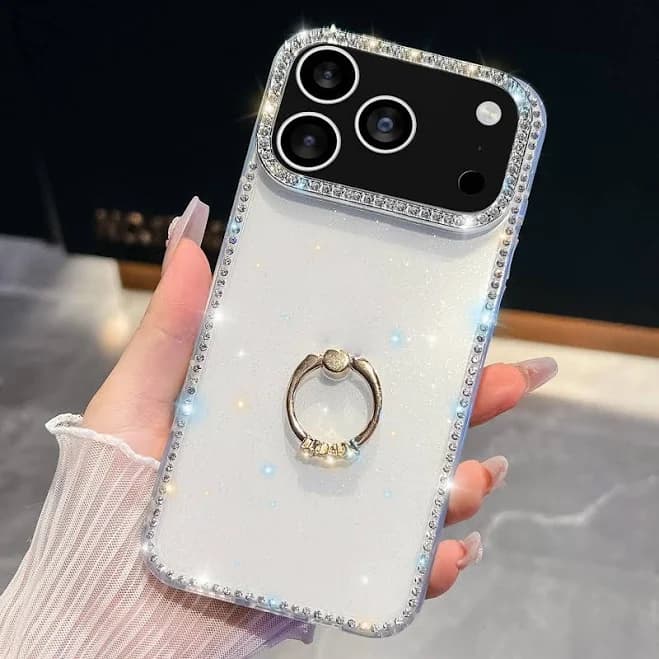 Gorilla Cases iPhone 16-17 Rhinestone Glitter TPU Ring Holder Case