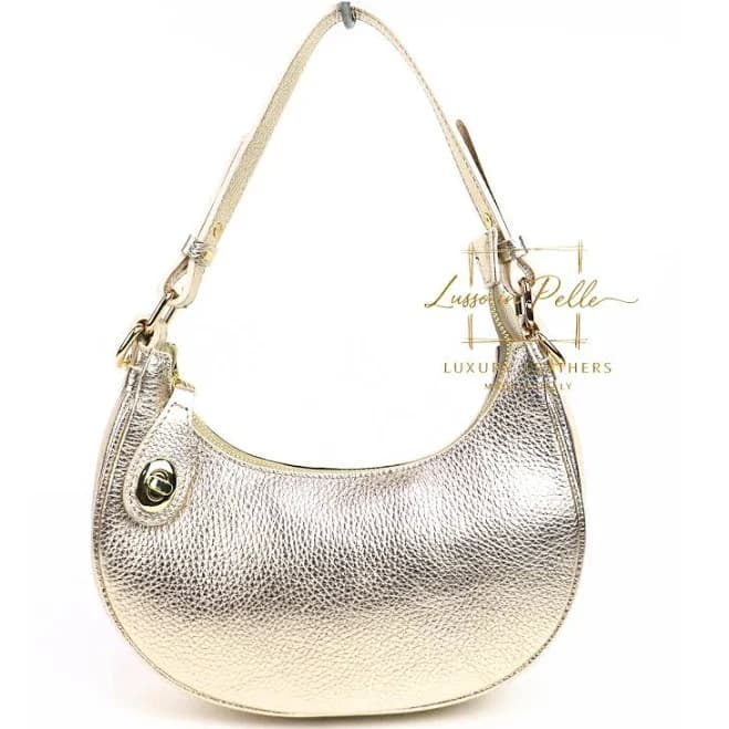 Handmade Italian Leather Half Moon Crossbody Bag