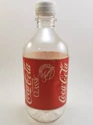 Vintage 1990s Coca-Cola Classic 16 oz Plastic Bottle with Red Paper Label