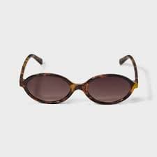 Women's Rounded Oval Sunglasses - Wild Fable™ Black: UV Protection, Impact-Resistant, Recycled Plastic Frame : Target