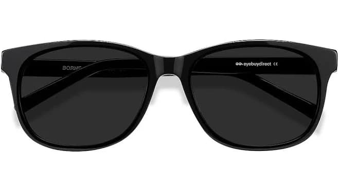 Borneo Rectangle Acetate Sunglasses with 1.6 Basic Tint Lenses