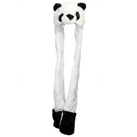 G & J Plush Fleece Panda Hat with Mittens