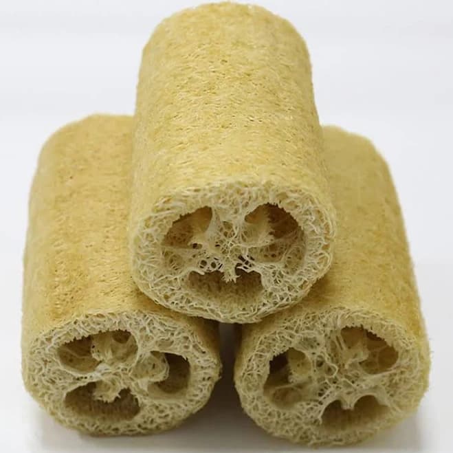 4 "Natural Agricultural Loofah (Beige) for Washing Dishes, Washing Pots, Bathtubs and Rubbing Feet. Exfoliating Body Sponge Scrub Skin Care in Tub