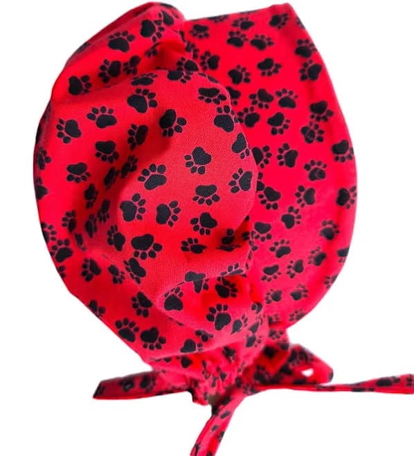 Cotton Bonnet with Puppy Paw Print