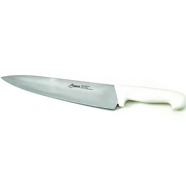 Alegacy White Handle Stainless Steel Cook Knife with Color Code Handle, 12 inch Blade Length
