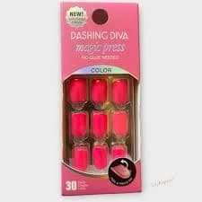 Dashing Diva Magic Press Nails | Hot Pink Color | 30 Nails | No Glue Needed