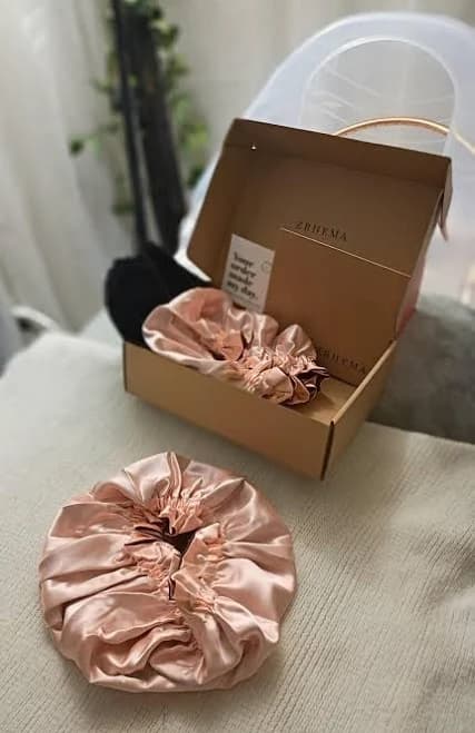 Reversible Satin Bonnet with Double Sided Ruffle Edge
