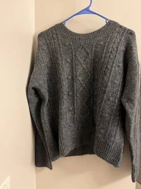 Old Navy Knit Textured Crewneck Sweater Gray Womens S