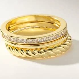 Uncommon James Gold Rich Ring Stack