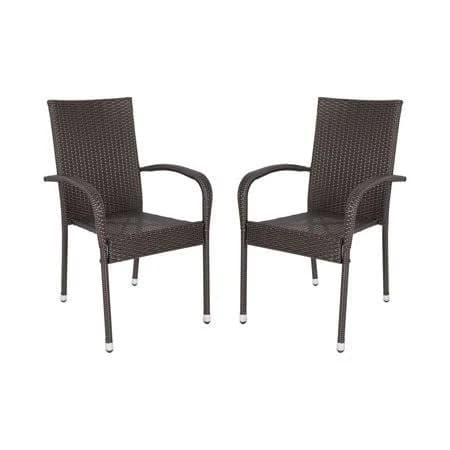 Christopher Knight Home Stackable Outdoor Wicker Club Chairs
