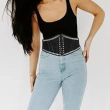 COLLBATH Belt Women Wide Waistband for Pu Grommet Waist Corset Belt Stylish for Fashionable Outfits Suitable for Ages at Amazon Women's Clothing store