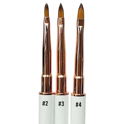 Nail Art Brush 3d - White and Rose Gold Crystal Handle w/ Cap, 4