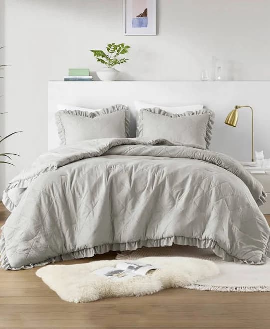 510 Design Phoebe Diamond Quilted Ruffle Edge Comforter Set