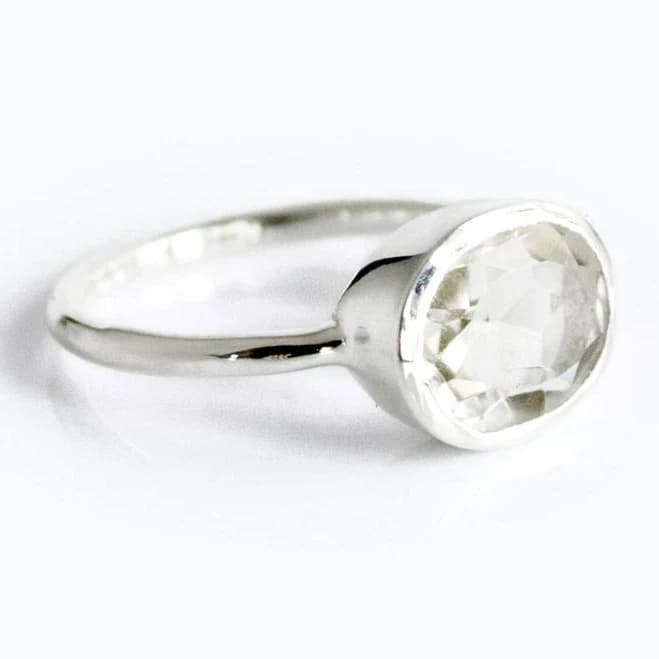 Stacking Oval Clear Quartz Ring