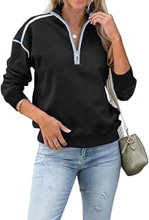 Womens Quarter Zip Pullover Casual Long Sleeve Shirts Half Zip Sweatshirt 2026 Trendy Spring Clothes