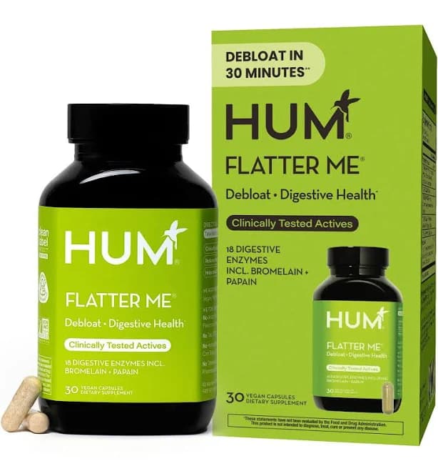 Hum Nutrition Flatter Me Digestive Enzyme Supplement for Bloating Relief