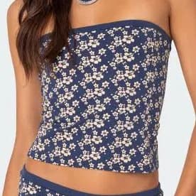 Edikted Women's Flower Power Stretch Cotton Tube Top