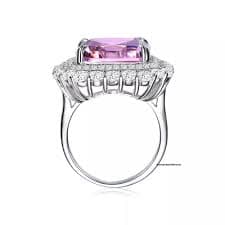 Square Cut 14.58CT Transparent Pink Sapphire Double Halo CZ Fine Modern Ring | eBay