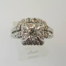 Vintage Orange Blossom OBJ Platinum Approx .38ct Round Brilliant Cut Diamond Ring Size 6 3/4