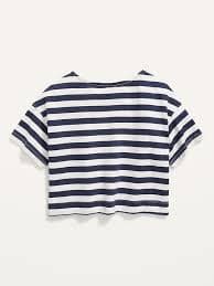 Loose Striped Cropped T-Shirt for Girls | Old Navy