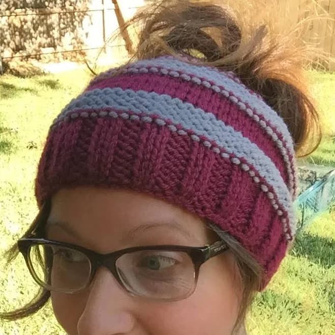 Messy Bun Knit Hat