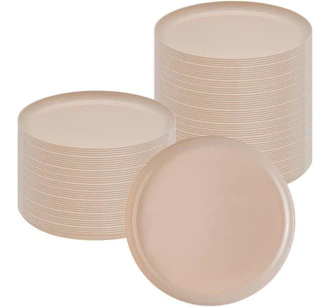 Moderna Round Light Pink Plastic Plate